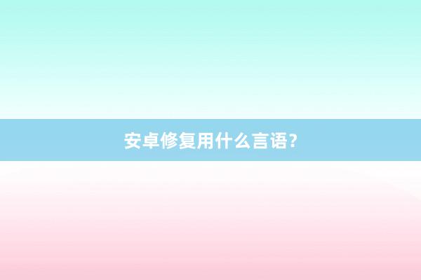 安卓修复用什么言语？